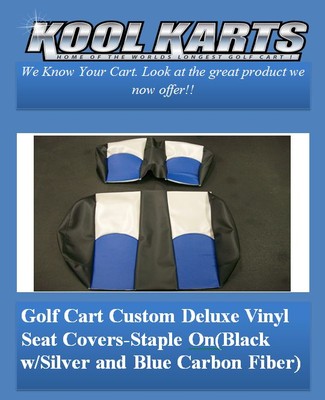 Ez Go Rxv Golf Cart Custom Deluxe Seat Covers Front And Rear Tri Color Carb Fbr Ebay