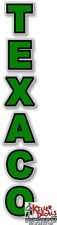(TEXA-14V) 20" X 3" VERT. CALCOMANÍA DE GASOLINA TEXACO VERDE/NEGRO BOMBA DE GAS DE ACEITE