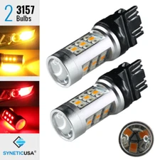3157 Type-1 Dual Color Switchback 33-LED Red-Amber Turn Signal Projector Bulbs