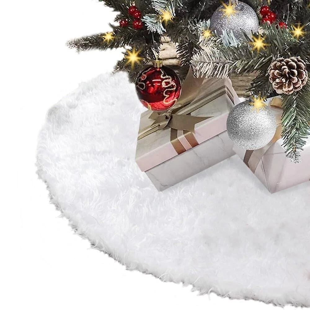 Weldomcor Gonna Albero di Natale Lavorata 90 cm Rustica Grande Tappeto Albero di Natale Gonna Base Tappetino Copertura per Albero di Natale Ornamenti Natalizi Decorazione della casa, Rosso