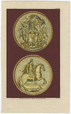 Antique Print of the Seal of King William III | eBay