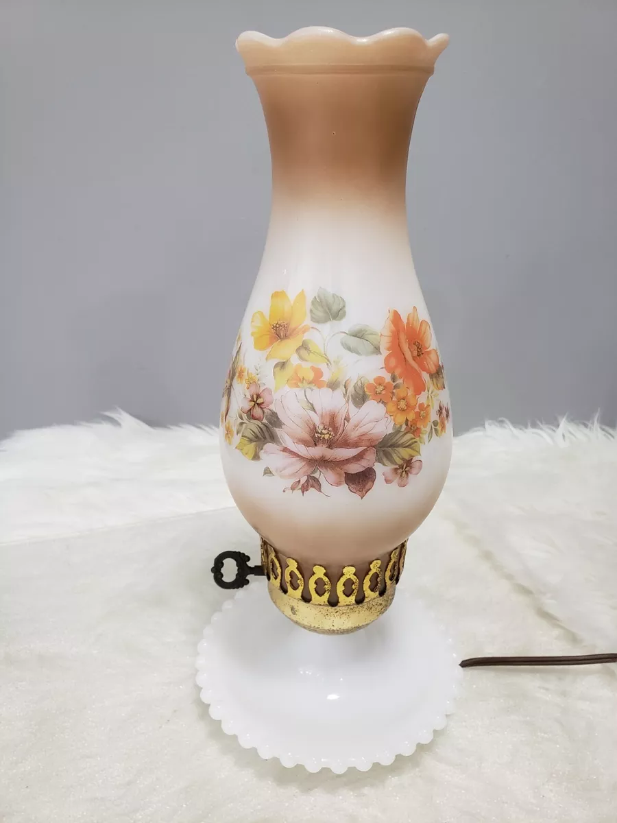 Hurricane milk glass on sale lamp