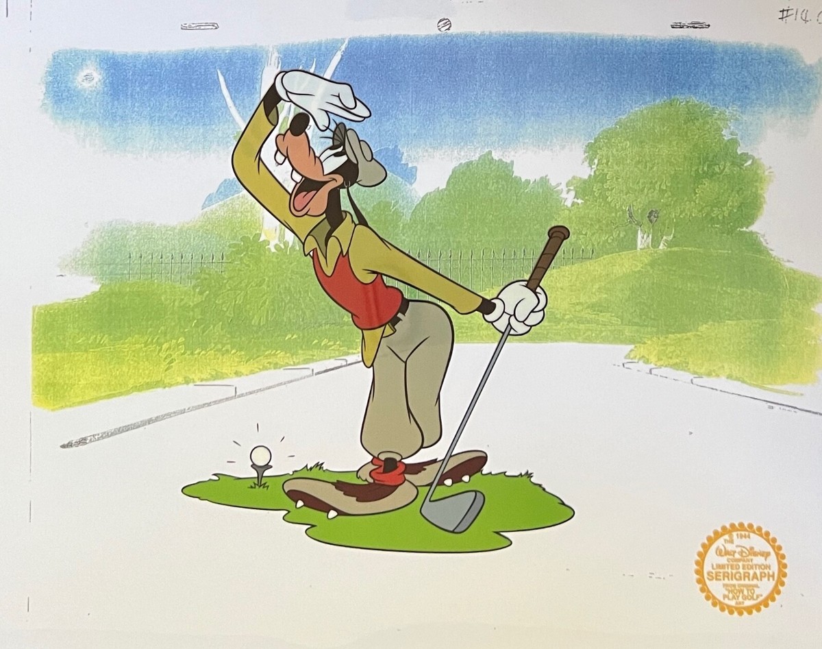 グーフィー ディズニー ゴルフ セル画 DISNEY GOOFY GOLF Limited Edition Sericel Animation Art Cel