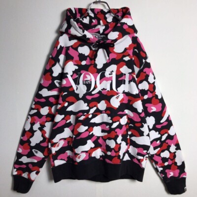 A Bathing Ape Bape x Vogue collaboration Pullover Hoodie Black Red