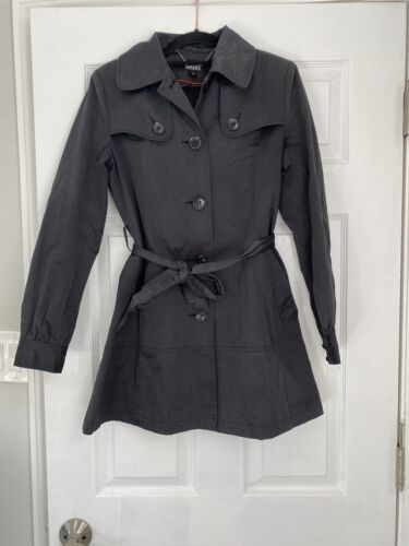 DKNY Black tie-waist waterproof trenchcoat in XS  - Picture 1 of 8
