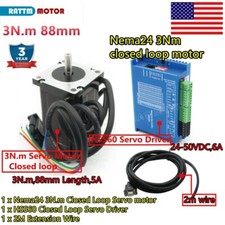 CNC 3N.m Nema24 Closed Loop Servo Motor 60x60x88mm Hybrid Stepper Driver Kit【US】