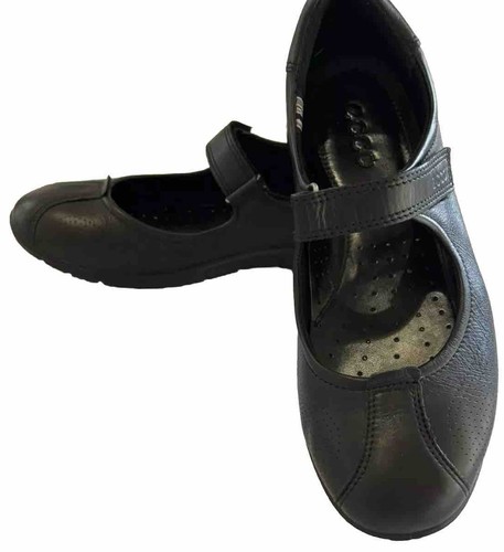 Ecco Mary Jane Flats Shoes - Women's 7.5 Black Leather Comfort