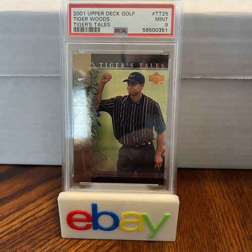 2001 Upper Deck Golf #TT25 Tiger Woods PSA 9 Tiger’s Tales RC Rookie