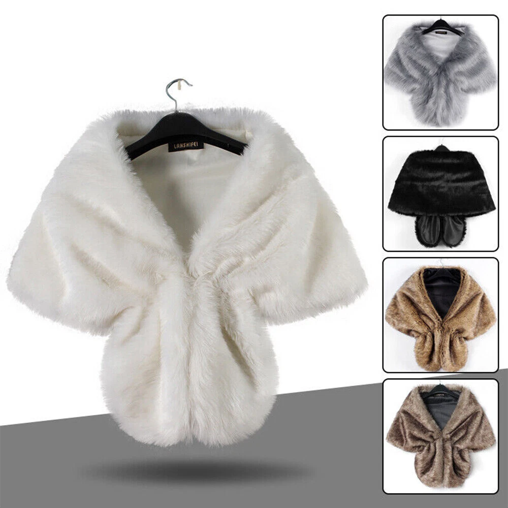 Fancy Lady Winter Faux Fur Scarf Neck Warmer Wrap Extra Large Collar Shawl  Stole | eBay