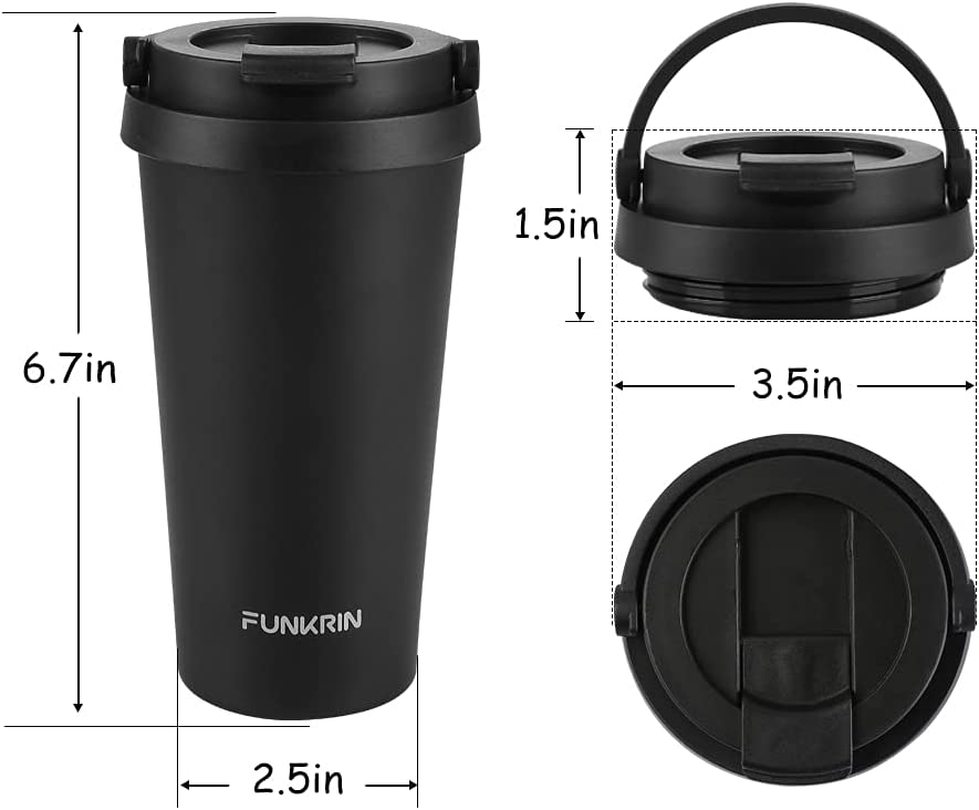 Funkrin Insulated Coffee Mug with Ceramic Coating, 1 Count (Pack of 1