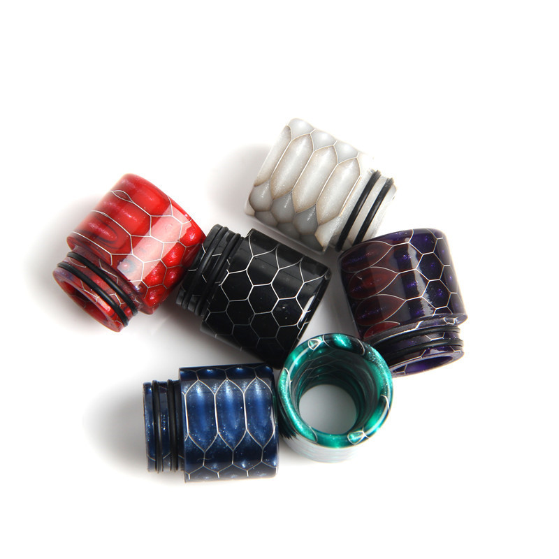 810er Drip Tip Aus Edelstahl & Epoxidharz | Snake Design Wide Bore Mundstück Für Vaporizer
