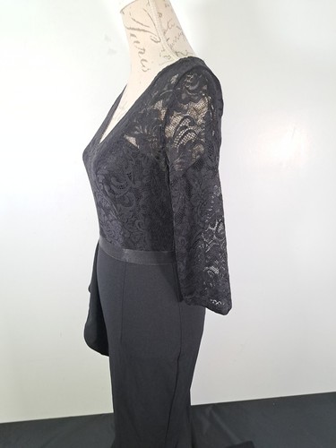 MISSMAY Vintage Floral Black Lace Dress 3/4 Sleeve Ruffle BNWT Womens Size Small - Picture 8 of 22