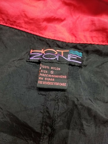 Vintage HOT ZONE PINK BLACK Pullover SURF Windbreaker 80s 90s heatwave SMALL - Picture 3 of 4