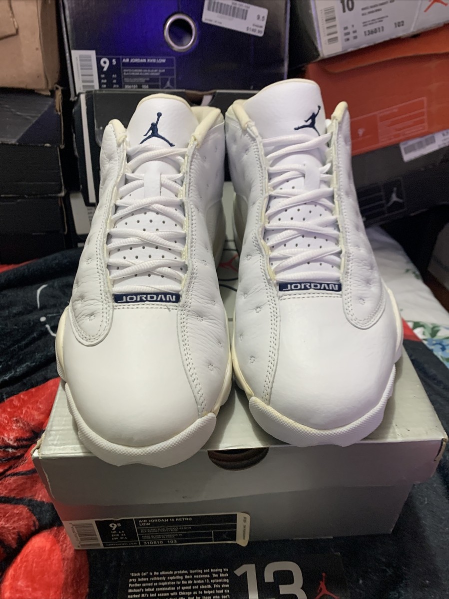 2005 NIKE AIR JORDAN 13 RETRO LOW PURE WHITE SILVER ICE BLUE