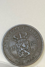 NETHERLANDS EAST INDIES 1902 2 1/2 CENTS  KEY DATE RARE IN ANY GRADE