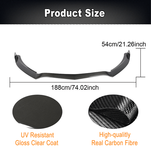 For Mercedes Benz AMG GT R 2016-2018 Real Carbon Fiber Front Bumper Lip Spoiler  - Picture 6 of 11