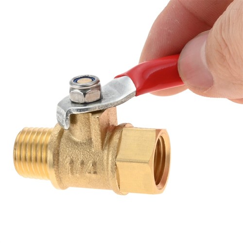 1Pack 1/4" Heavy Duty Air Compressor Brass Ball Valve Shut Off Switch - Picture 7 of 9