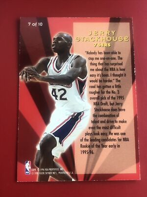 1995-96 Ultra Jerry Stackhouse All Rookie #7 | eBay