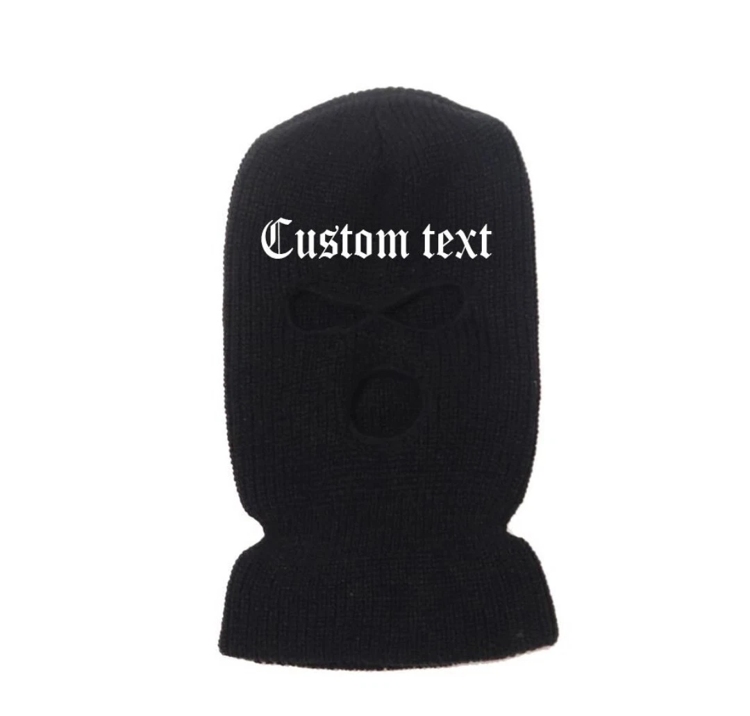 Custom Text Ski Mask Embroidered Balaclava Make Your Own Design Gifts