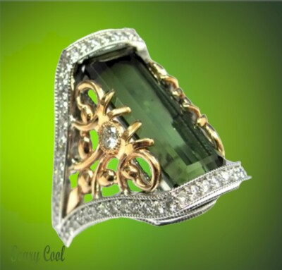 New Large Luxury Rhinestone Stone Vintage Silver Ring | eBay