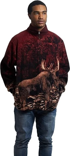 Wildkind Western Moose Bull Elk Deer Buck Stag Forest Jacket Red Sweater M-L image 6