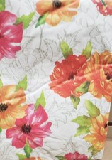 Fitted Vinyl Flannel Back Tablecloth,52"x76"Oval/Oblong,BUTERFLIES FLOWERS,CP