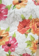 Fitted Vinyl Flannel Back Tablecloth,52"x76"Oval/Oblong,BUTERFLIES & FLOWERS,CP