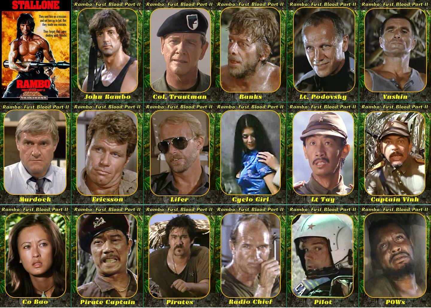 Rambo First Blood Part 2 Movie Trading Cards Stallone Vietnam Nickson