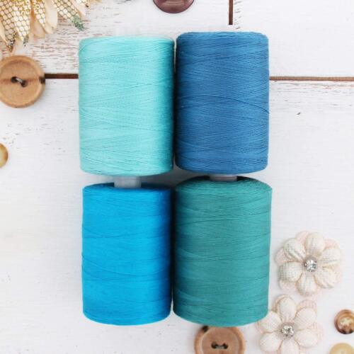 100% Cotton Thread Set | 4 Teal Tones | 1000M (1100 Yard) Spools Quilting Sewing - Afbeelding 1 van 7