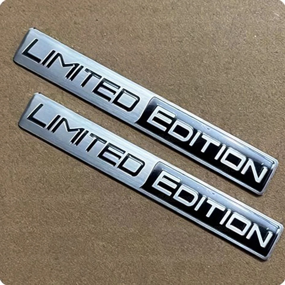 2 PIEZAS 3D Edición Limitada Negro Car Maletero Metal Emblema Insignia Carrocería Guardabarros Pegatinas Foto 4 de 4