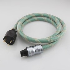 High-End Copper Silver Mixed Cord UK Plug IEC Connector HIFI Audio Power Cable