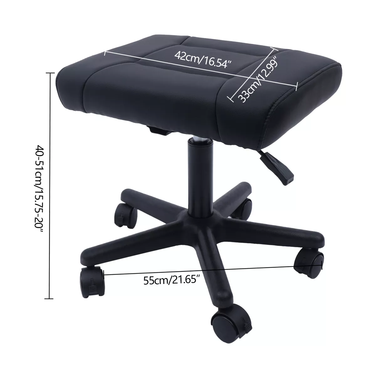 15-20'' Height Adjustable, Rolling Stool Foot Rest for Office and Gaming  Chairs