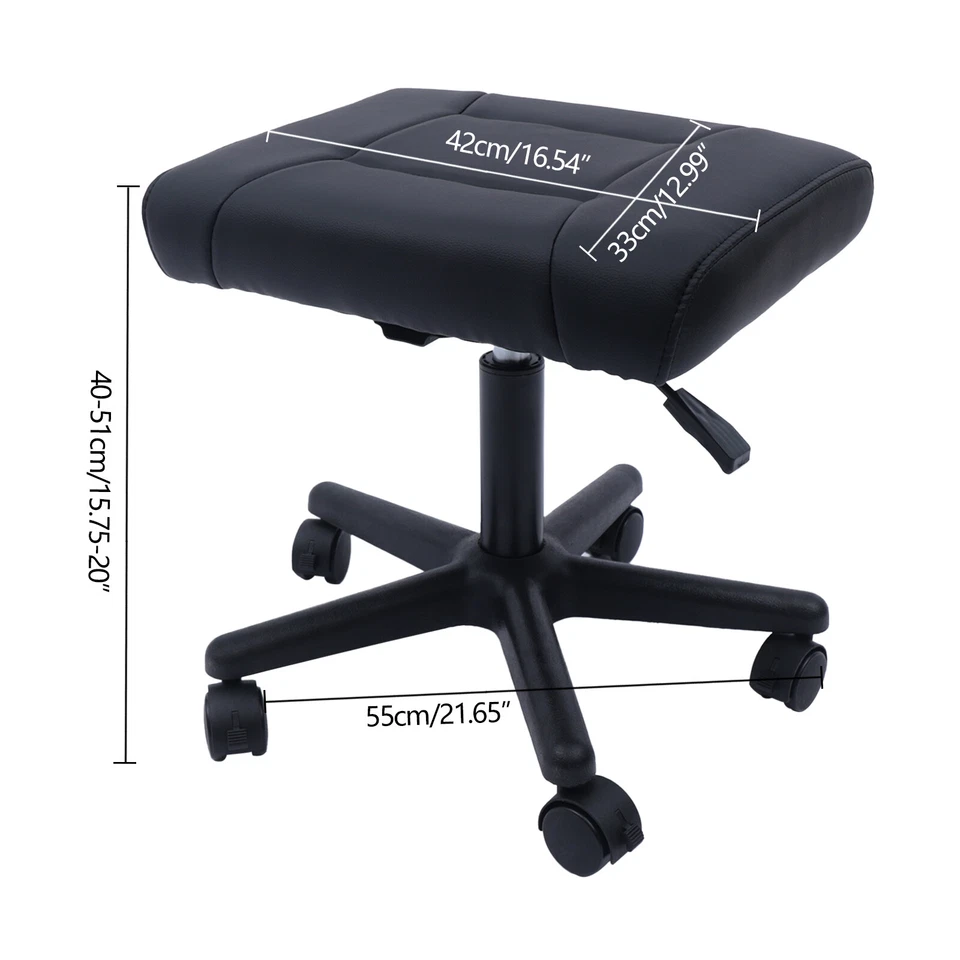 Adjustable Office Foot Stool with Wheels, Height Adjustable Rolling Leg Rest - Image 2 of 4