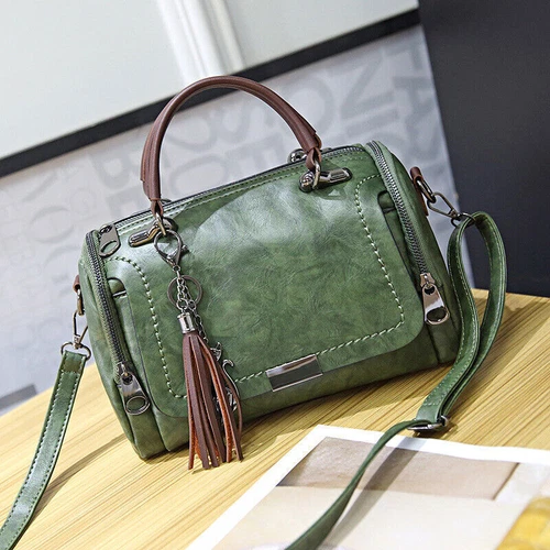 Damen Leder Tasche Shopper Handtasche Schultertasche Umhängetasche Tragetasche - Bild 12 von 17