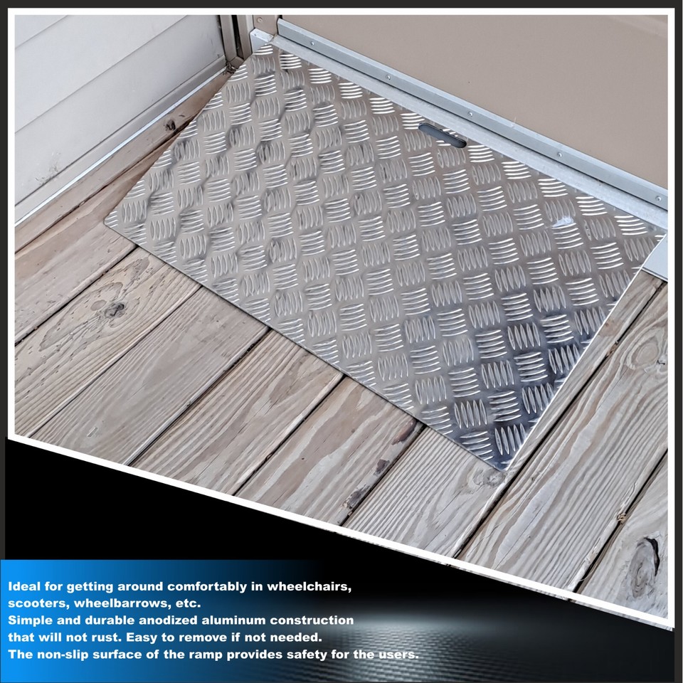 WORHAN® Rigid Threshold Ramp for Wheelchair Loading Platform Anodized ...