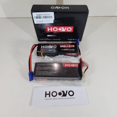 HOOVO 2S 7.4V 5200mAh 80C RC LiPo Battery Hard Case with EC5 Connector for RC