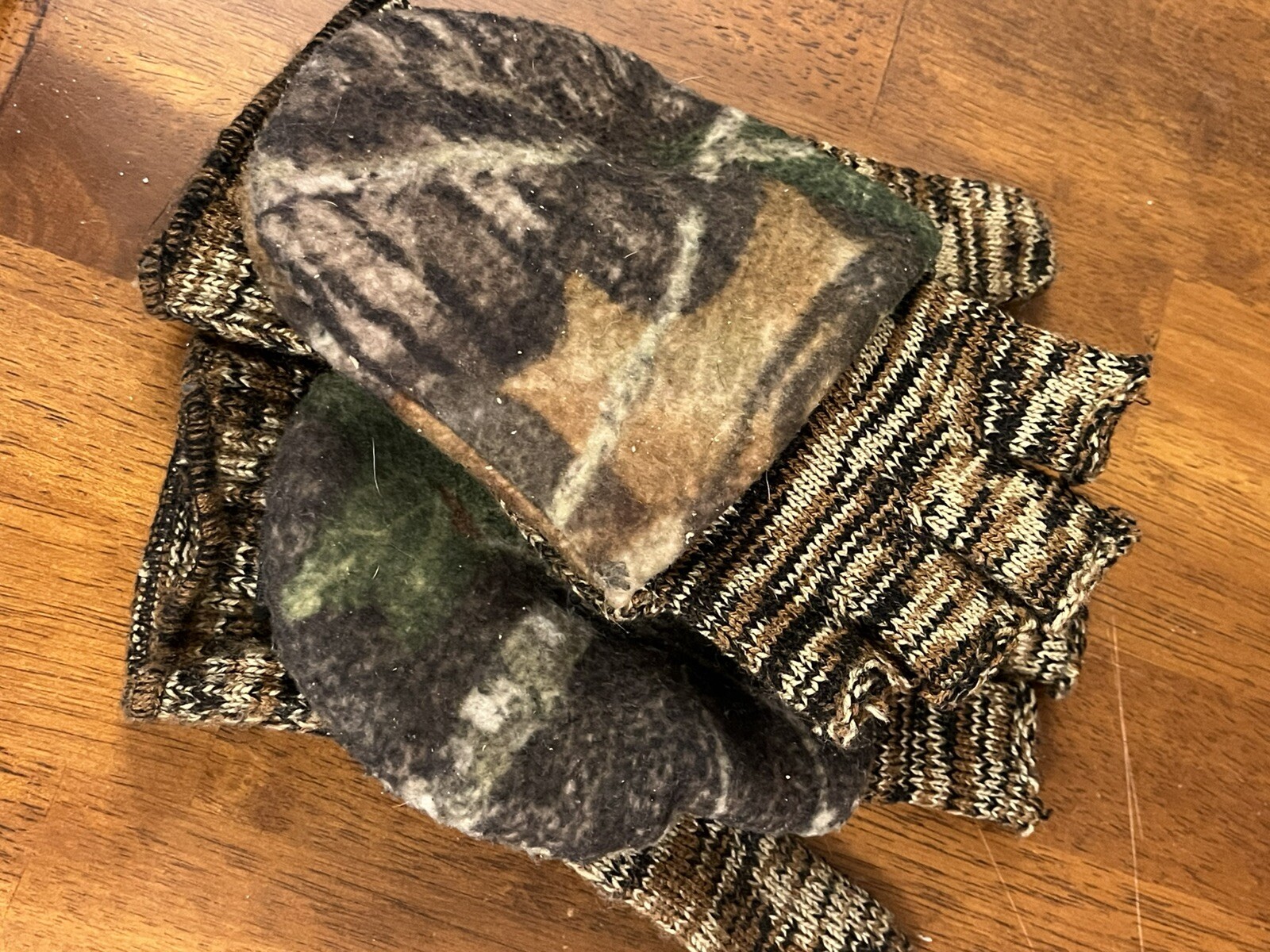 Warm Wooltimate Camo PopTop Fingerless Shooting Gloves Mittens Combo for Hunting-image