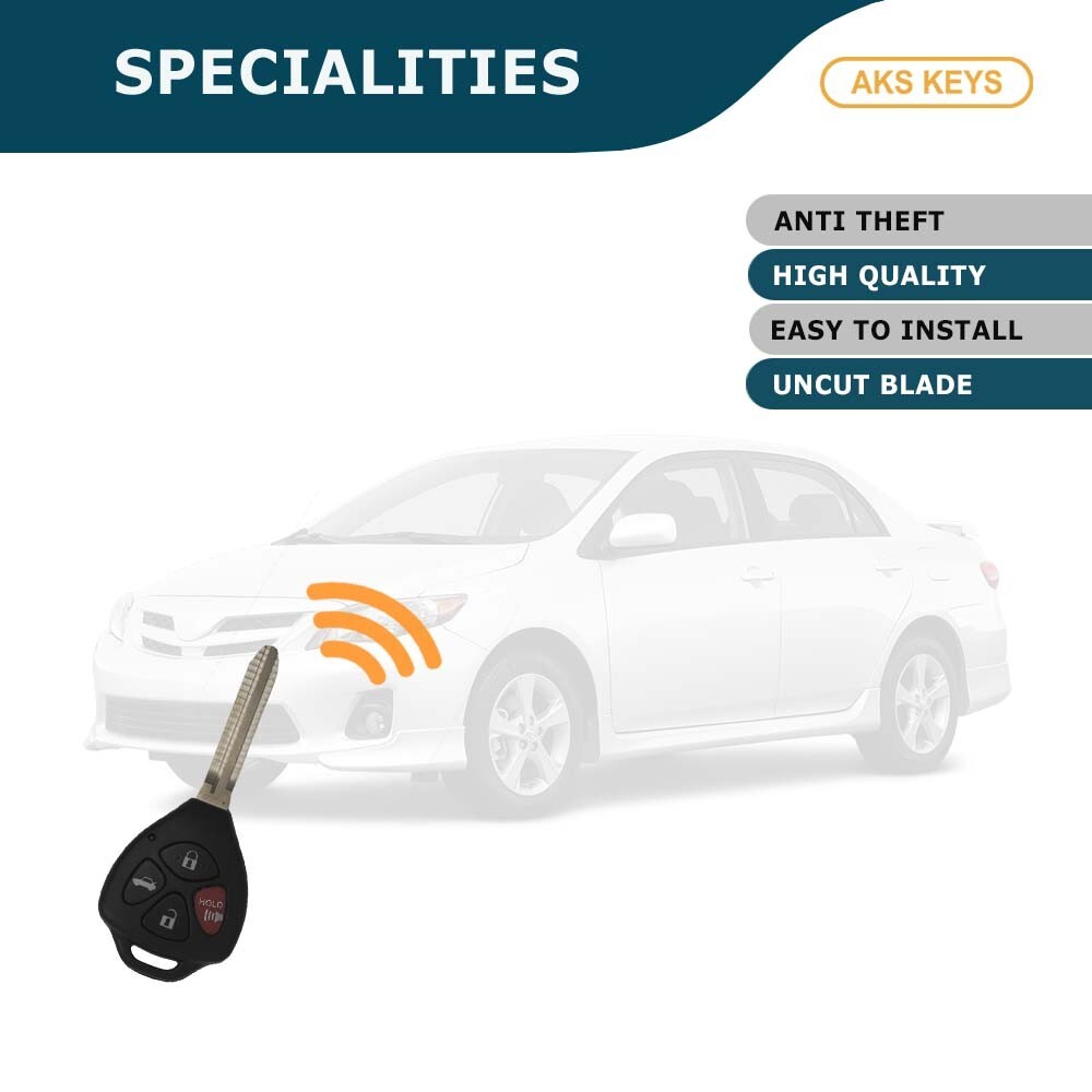 Compatible with Toyota Corolla 09 2010 2011 2012 2013 Remote Key Fob Shell Case