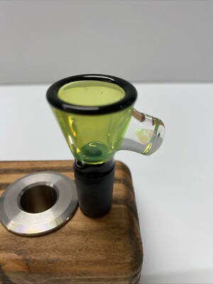 Amar Glass - Heady US Glass - Slime Green With Opal And Black Accents - Amartini