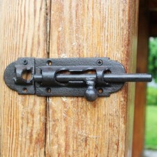 Vintage Cast Iron Door Latch Heavy Duty Barn Shed Wooden Door Lock Bolt