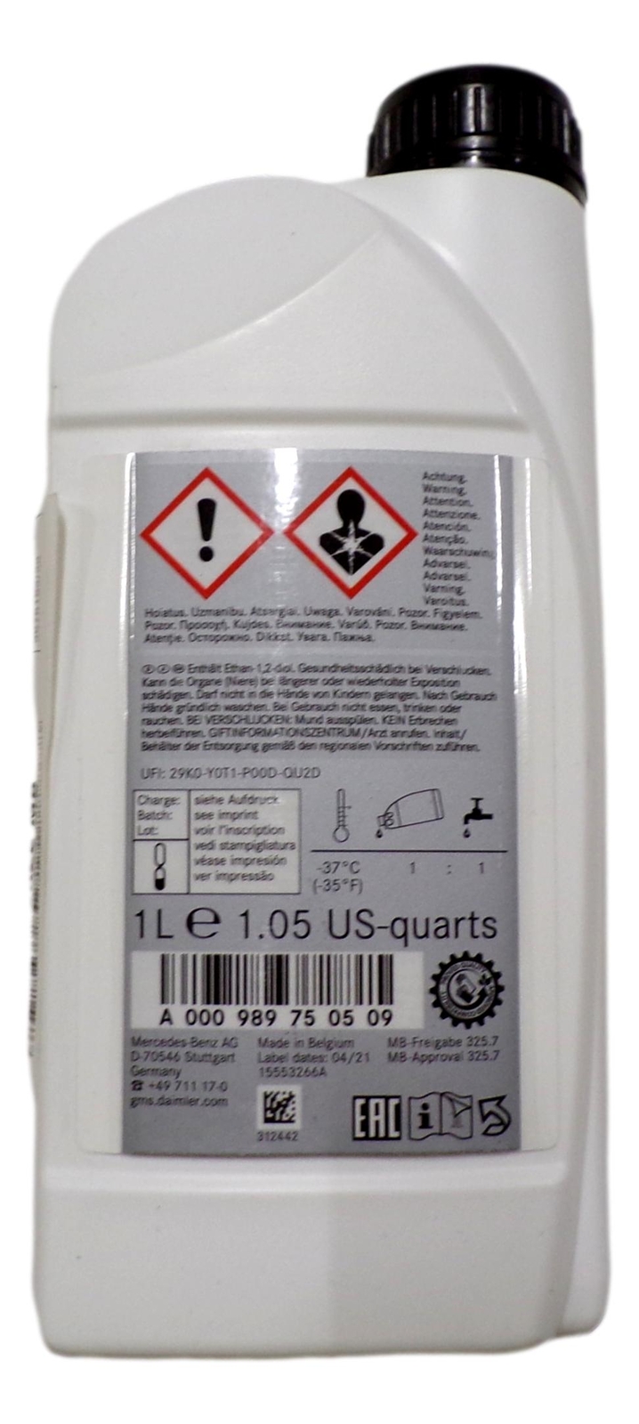 MERCEDES Kühlerflüssigkeit Gelb 325.7 1 Liter | eBay 