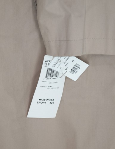 Men's 42 S NWT Brooks Brothers Khak 100% Cotton Made In The USA Trench Coat - Imagen 7 de 13