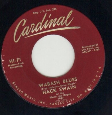 Hack Swain Wabash Blues Vinyl Single 7inch Cardinal Records