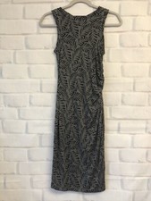 Loft Womens Petites Gray Palm Leaf Ruched Sleeveless shift dress XXSP