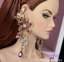 Earrings For Fashion Royalty Integrity Poppy Parker NuFace Dolls Crystal Jewelry