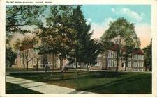 Postcard Flint High School, Flint, Michigan - circa 1920s