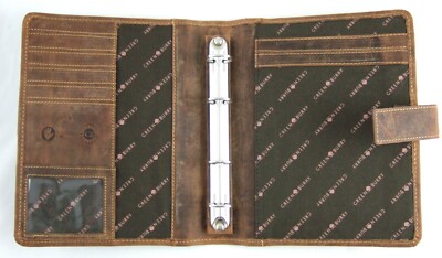 GreenBurry Terminplaner A5 Rind-Leder Terminkalender Schreibmappe Ringbuch 1787A