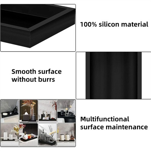 Bathroom Vanity Tray Decorative Tray for Counter,Rectangle Wooden Organizer - Picture 3 of 11