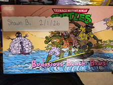 NECA TMNT SDCC 2025 Edition Bodacious Beach Bros 4-Pack Set w Pizza