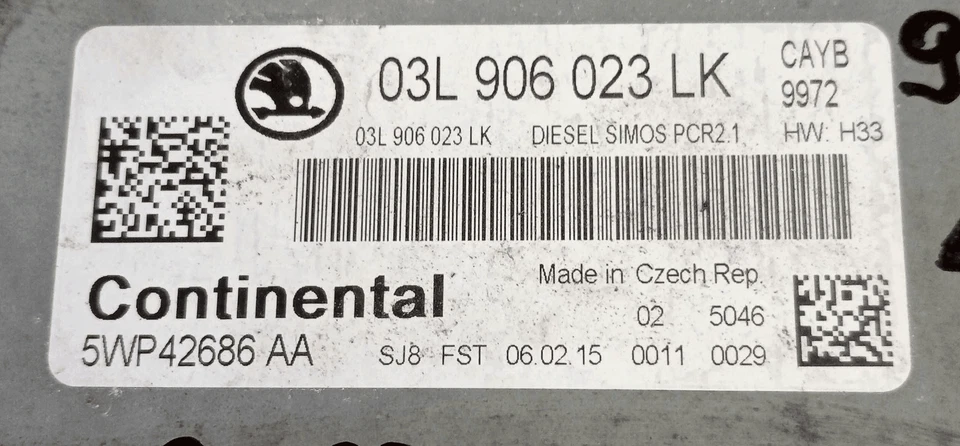 03L906023LK Centralina iniezione  SKODA RAPID SPACEBACK 1.6 TDI (66Kw) SW - Immagine 3 di 4